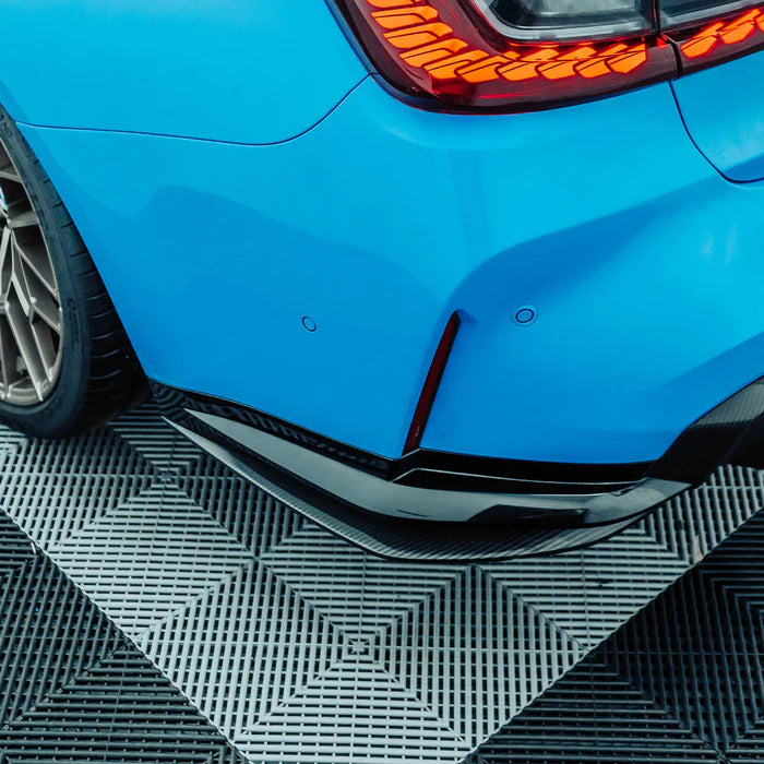 Laden Sie das Bild in Galerie -Viewer, R44/MHC+ Carbon Rear Side Splitter / Heck Seiten Flaps Diffusor für BMW M3 G80/G81