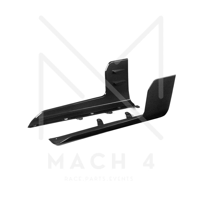 Laden Sie das Bild in Galerie -Viewer, R44/MHC Carbon Seitenschweller Aufsätze / Side Skirt Performance Style Flaps für BMW M2 G87