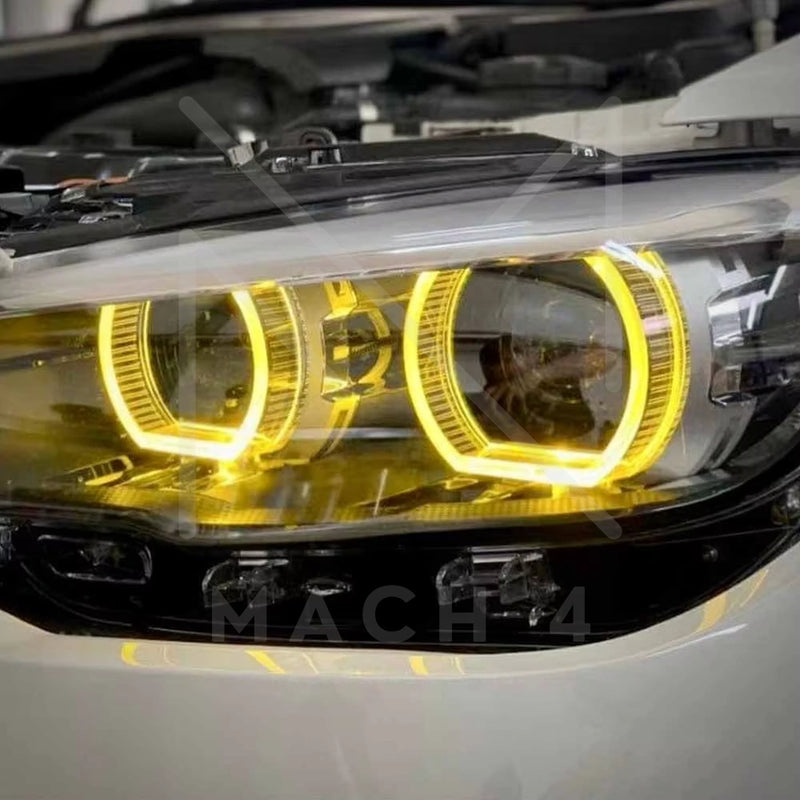 Laden Sie das Bild in Galerie -Viewer, Mach 4 DRL yellow light / Tagfahrlichter gelb / Platinen inkl. Kühlkörper Motorsport für BMW 1er / M140i F20/F21 LCI