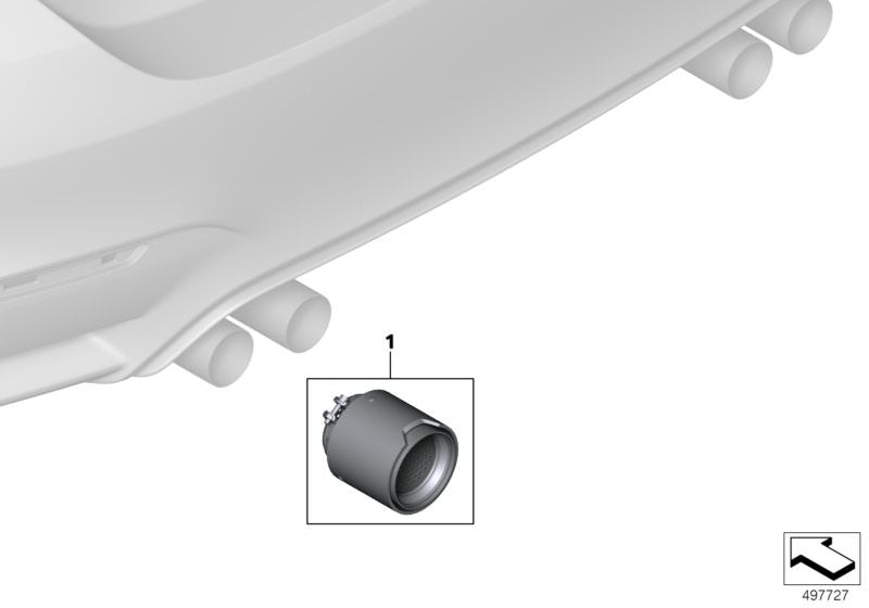 Laden Sie das Bild in Galerie -Viewer, BMW M Performance Carbon Endrohrblende für M2/M3/M4 S55 - 18302468411