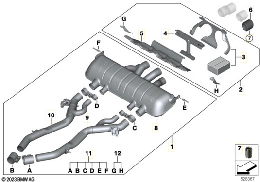 BMW M Performance Abgasanlage Titan für BMW M3 G80/G81 - M4 G82/G83 - 18305A23283