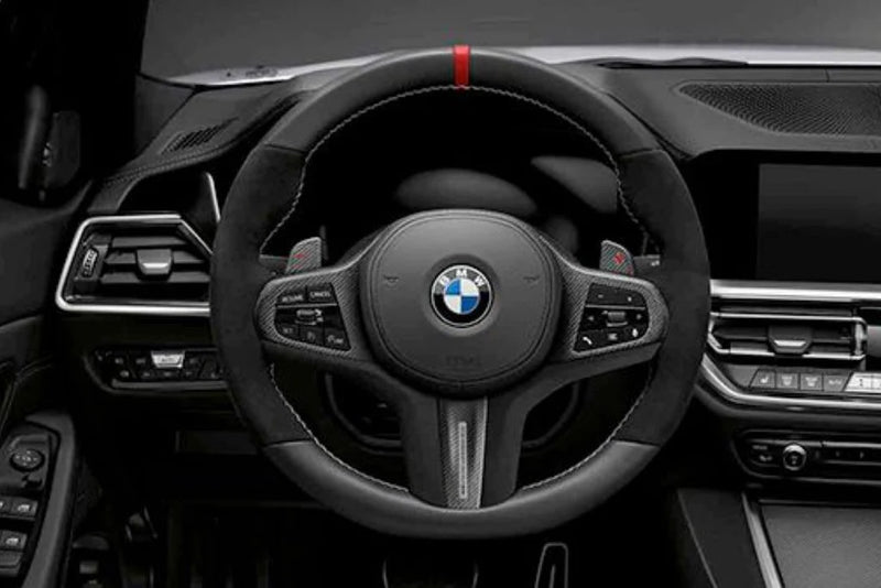 Laden Sie das Bild in Galerie -Viewer, BMW M Performance Lenkrad Alcantara/Leder mit roter 12-Uhr Markierung für BMW G-Serie - 32302462906