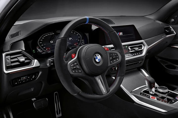 Laden Sie das Bild in Galerie -Viewer, BMW M Performance Lenkrad Abdeckung Alcanatara/Carbon für BMW G-Serie - 32302463594

