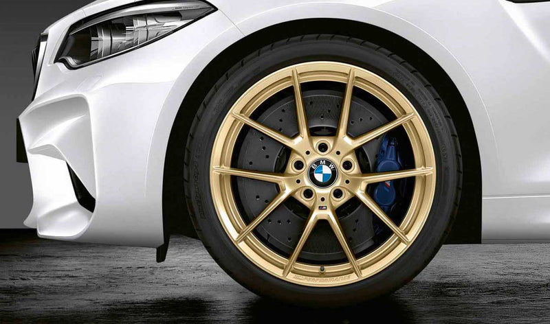 Laden Sie das Bild in Galerie -Viewer, BMW Alufelge M Performance Y-Speiche 763 frozen gold matt - 36108089338/36108089343