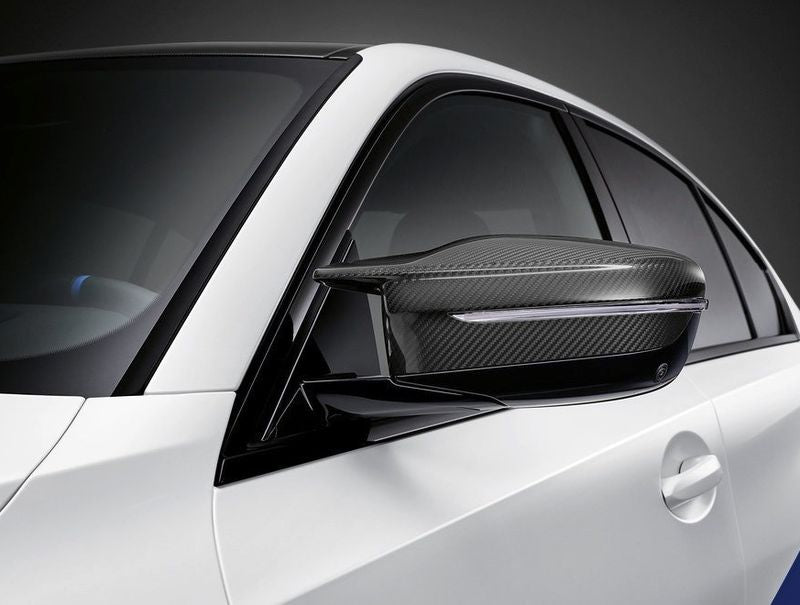 Laden Sie das Bild in Galerie -Viewer, BMW M Performance Carbon Spiegelkappen Set für BMW M3/M4 G80/G81/G82/G83 G8x - 51168075063/51168075064