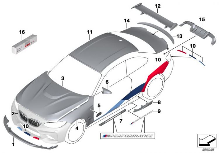 Laden Sie das Bild in Galerie -Viewer, BMW M Performance Frontaufsatz Carbon BMW M2 Competition F87 - 51192449476
