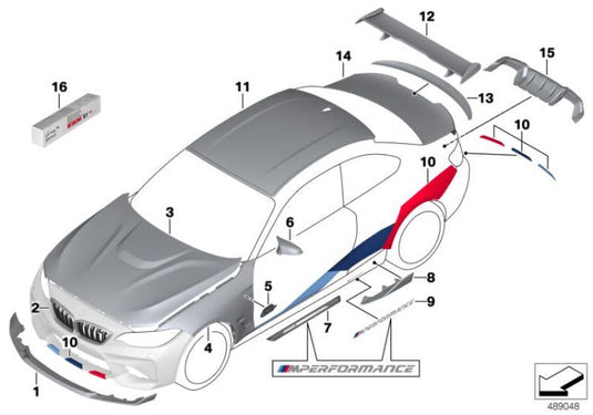 BMW M Performance Frontaufsatz Carbon BMW M2 Competition F87 - 51192449476