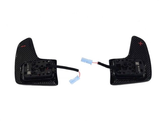 Laden Sie das Bild in Galerie -Viewer, BMW M Performance Carbon Schaltwippen / Schaltpaddles Carbon mit rot +/- für BMW G-Serie - 61312463597