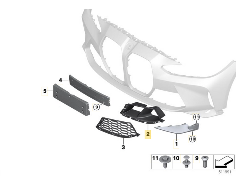 Laden Sie das Bild in Galerie -Viewer, BMW M Rahmen Lufteinlass Carbon Li/Re BMW M3/M4 G80/G81/G82/G83 G8x - 51118074773 / 51118074774
