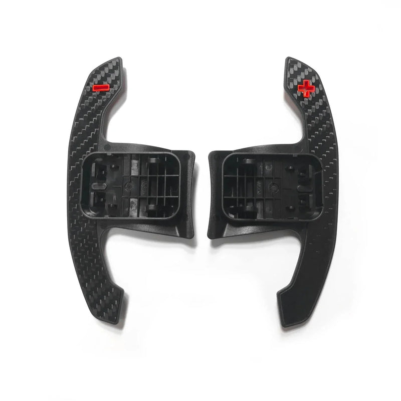 Laden Sie das Bild in Galerie -Viewer, R44/SHFT Carbon glanz Shifters/Schaltwippen mit rot / blau für BMW M3 F80 & M4 F82/F83