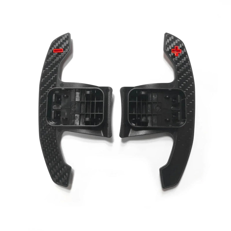 Laden Sie das Bild in Galerie -Viewer, R44/SHFT Carbon glanz Shifters/Schaltwippen mit rot / blau für BMW M135i / M235i / M240i F4x &G42