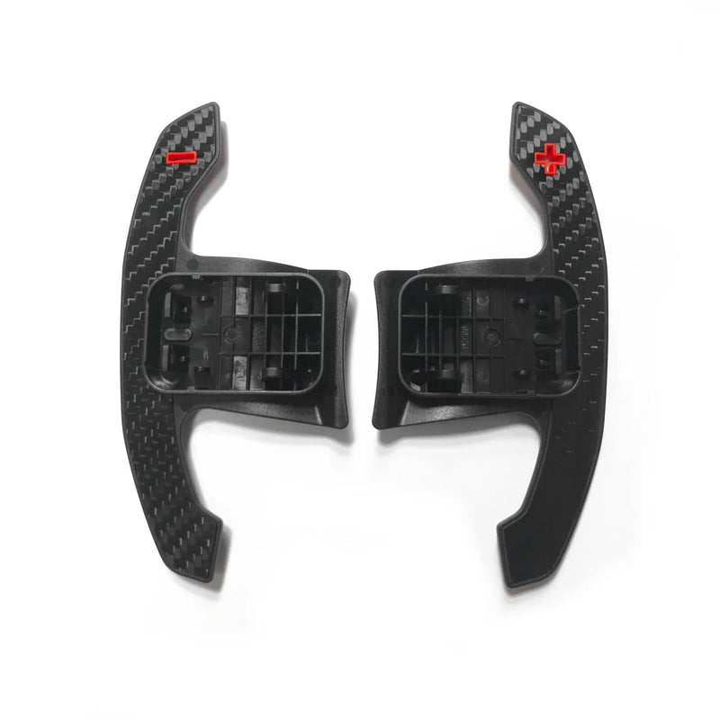 Laden Sie das Bild in Galerie -Viewer, R44/SHFT Carbon glanz Shifters/Schaltwippen mit rot / blau für BMW M135i / M235i / M240i F4x &G42