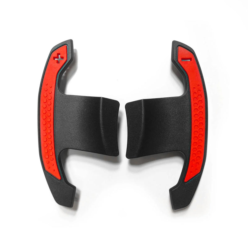 Laden Sie das Bild in Galerie -Viewer, R44/SHFT Carbon glanz Shifters/Schaltwippen mit rot / blau für BMW M135i / M235i / M240i F4x &G42