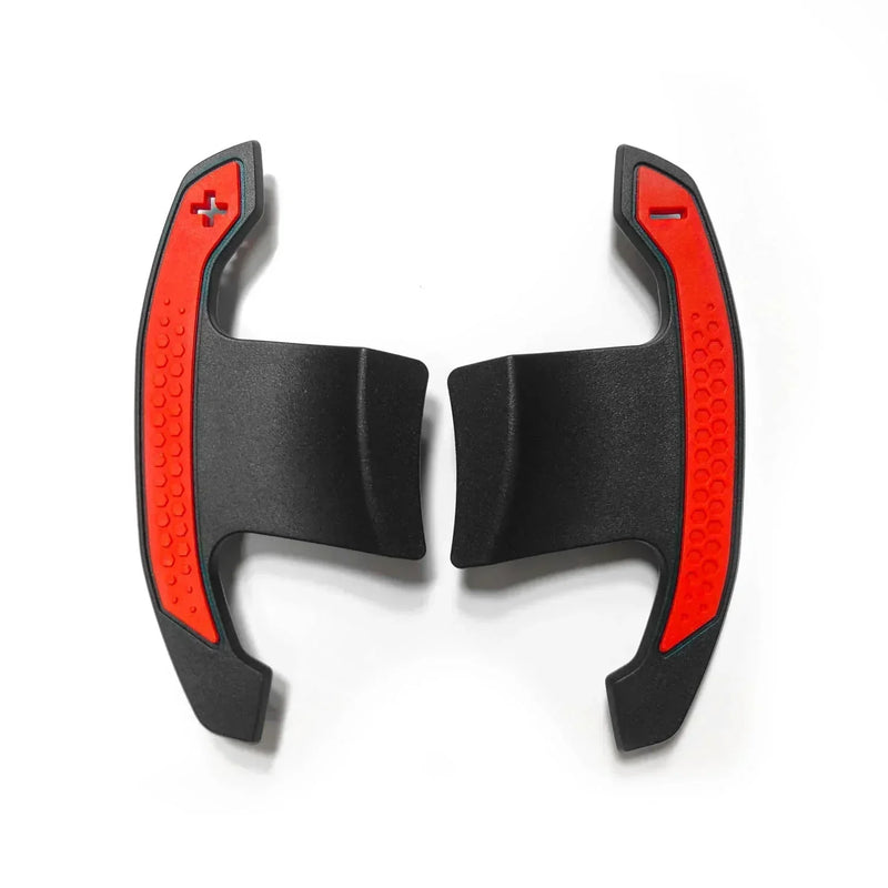 Laden Sie das Bild in Galerie -Viewer, R44/SHFT Carbon glanz Shifters/Schaltwippen mit rot / blau für BMW M135i / M235i / M240i F4x &G42