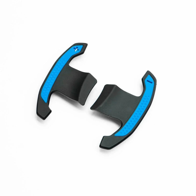 Laden Sie das Bild in Galerie -Viewer, R44/SHFT Carbon glanz Shifters/Schaltwippen mit rot / blau für BMW M135i / M235i / M240i F4x &G42