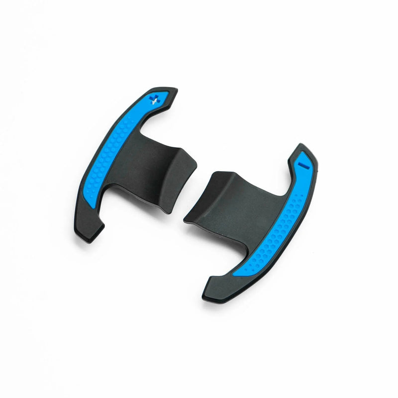 Laden Sie das Bild in Galerie -Viewer, R44/SHFT Carbon glanz Shifters/Schaltwippen mit rot / blau für BMW M135i / M235i / M240i F4x &G42