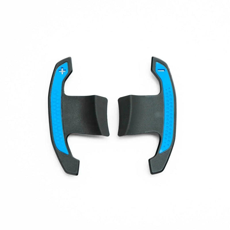 Laden Sie das Bild in Galerie -Viewer, R44/SHFT Carbon glanz Shifters/Schaltwippen mit rot / blau für BMW M135i / M235i / M240i F4x &G42