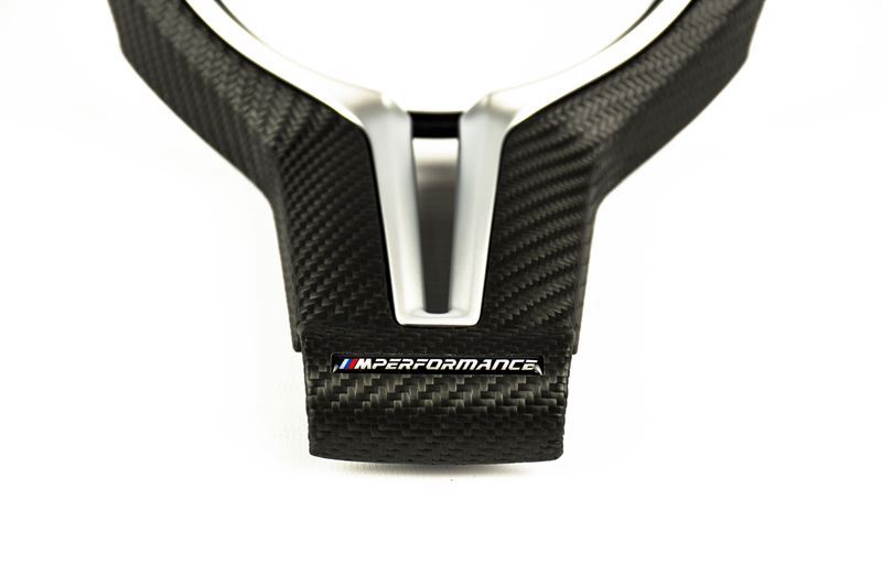 Laden Sie das Bild in Galerie -Viewer, BMW M Performance Dekorblende Carbon matt M Sportlederlenkrad für F-Serie - 32302413480