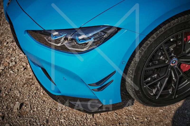Laden Sie das Bild in Galerie -Viewer, BMW M Performance Carbon Front Flaps / Aero Flick Carbon Set für BMW M3 G80/G81 / M4 G82/G83 - 51115A08FE9/51115A08FF9
