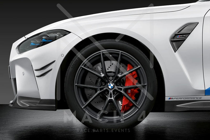 Laden Sie das Bild in Galerie -Viewer, BMW M Performance Carbon Front Flaps / Aero Flick Carbon Set für BMW M3 G80/G81 / M4 G82/G83 - 51115A08FE9/51115A08FF9
