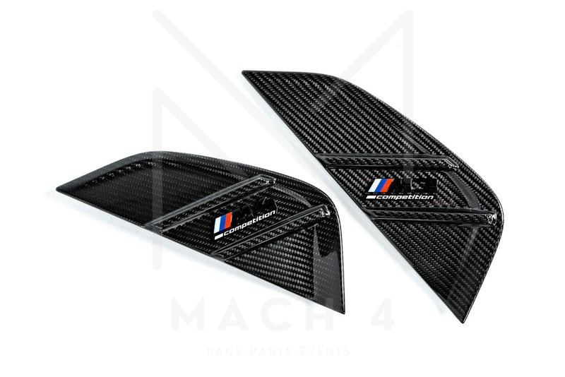Laden Sie das Bild in Galerie -Viewer, BMW M Performance Kiemen Seitenwand Carbon / Carbon Side Marker Set BMW M3 G80/G81 - 51132469620 / 51132469621
