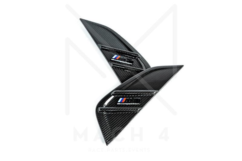 Laden Sie das Bild in Galerie -Viewer, BMW M Performance Kiemen Seitenwand Carbon / Carbon Side Marker Set BMW M3 G80/G81 - 51132469620 / 51132469621
