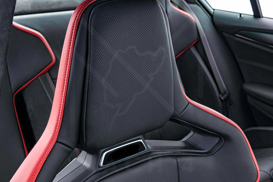 BMW M Einleger Kopfstütze Nürburgring Leder Nappa schwarz Set / Headrest insert Nürburgring leather black für BMW M2 G87