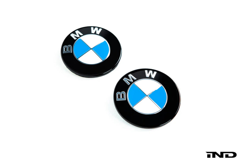 Laden Sie das Bild in Galerie -Viewer, (2. Wahl) IND Original BMW Embleme Set schwarz lackiert für BMW M3 G81 G87 S58 Motor
