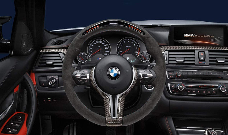 Laden Sie das Bild in Galerie -Viewer, BMW M Performance Alcantara Lenkrad mit Racedisplay für BMW M2 N55 / M2 Competition / M2 CS F87 - 32302413015
