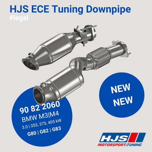 HJS ECE Downpipes mit 200 Zellen Kats für BMW M3 G80/G81 - M4 G82/G83 - mit Zulassung - 90822060