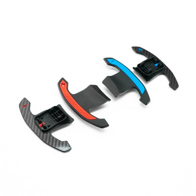 R44/SHFT Carbon glanz Shifters/Schaltwippen mit rot oder blau für BMW 1er / 2er / 3er F-Serie